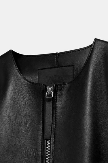 TOP CUIR ZIP ZW COLLECTION ÉDITION LIMITÉE - Noir de Zara - Image 8