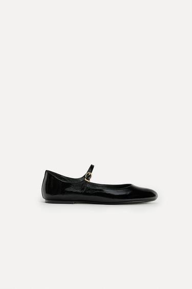 LEATHER BALLET FLATS 50TH ANNIVERSARY - Black by Zara - Image 2