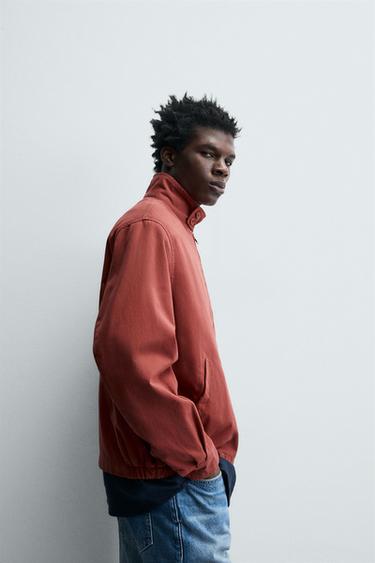 VESTE LÉGÈRE EN COTON - Rouge foncé de Zara - Image 5