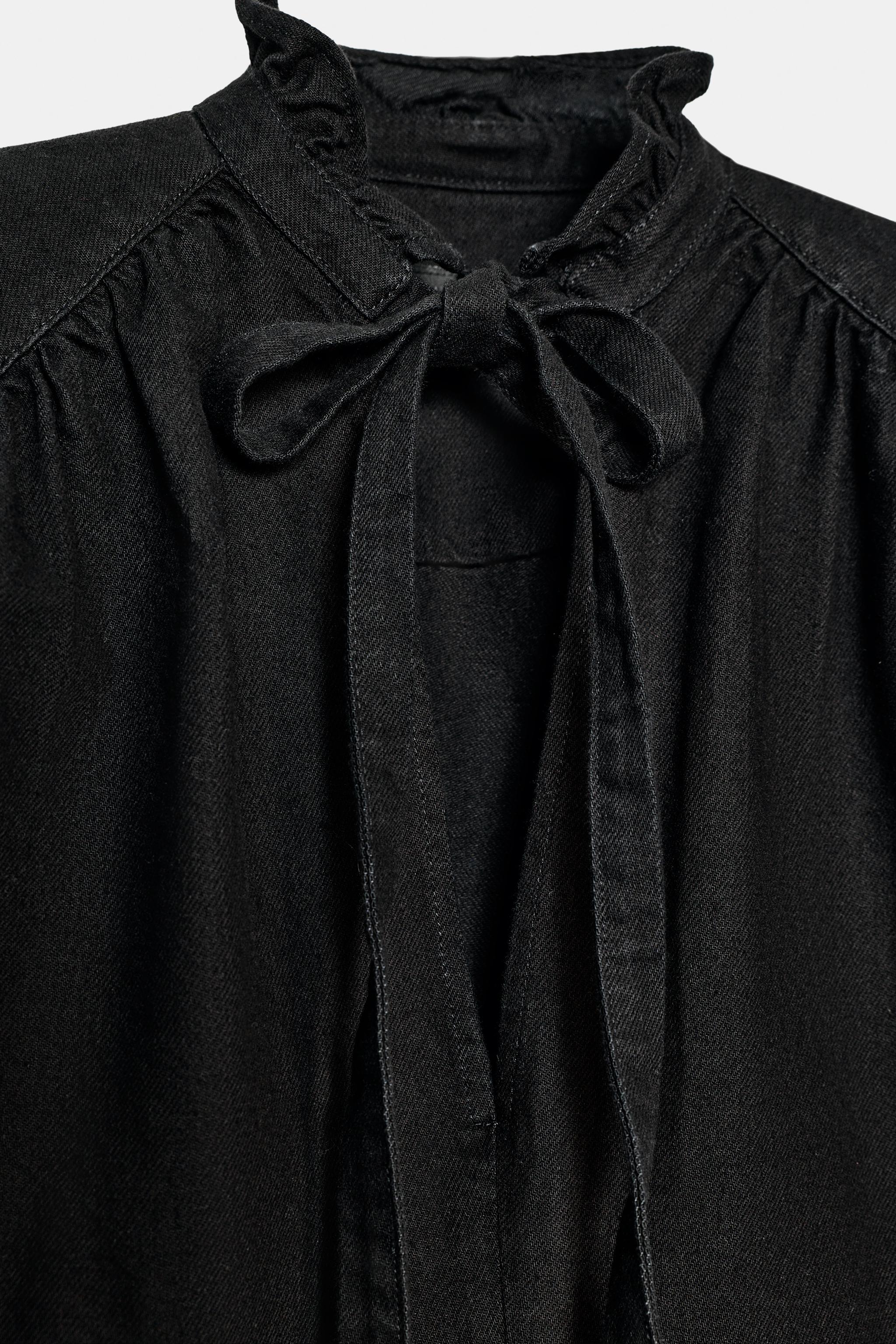 ZW COLLECTION SHOULDER PAD DENIM SHIRT