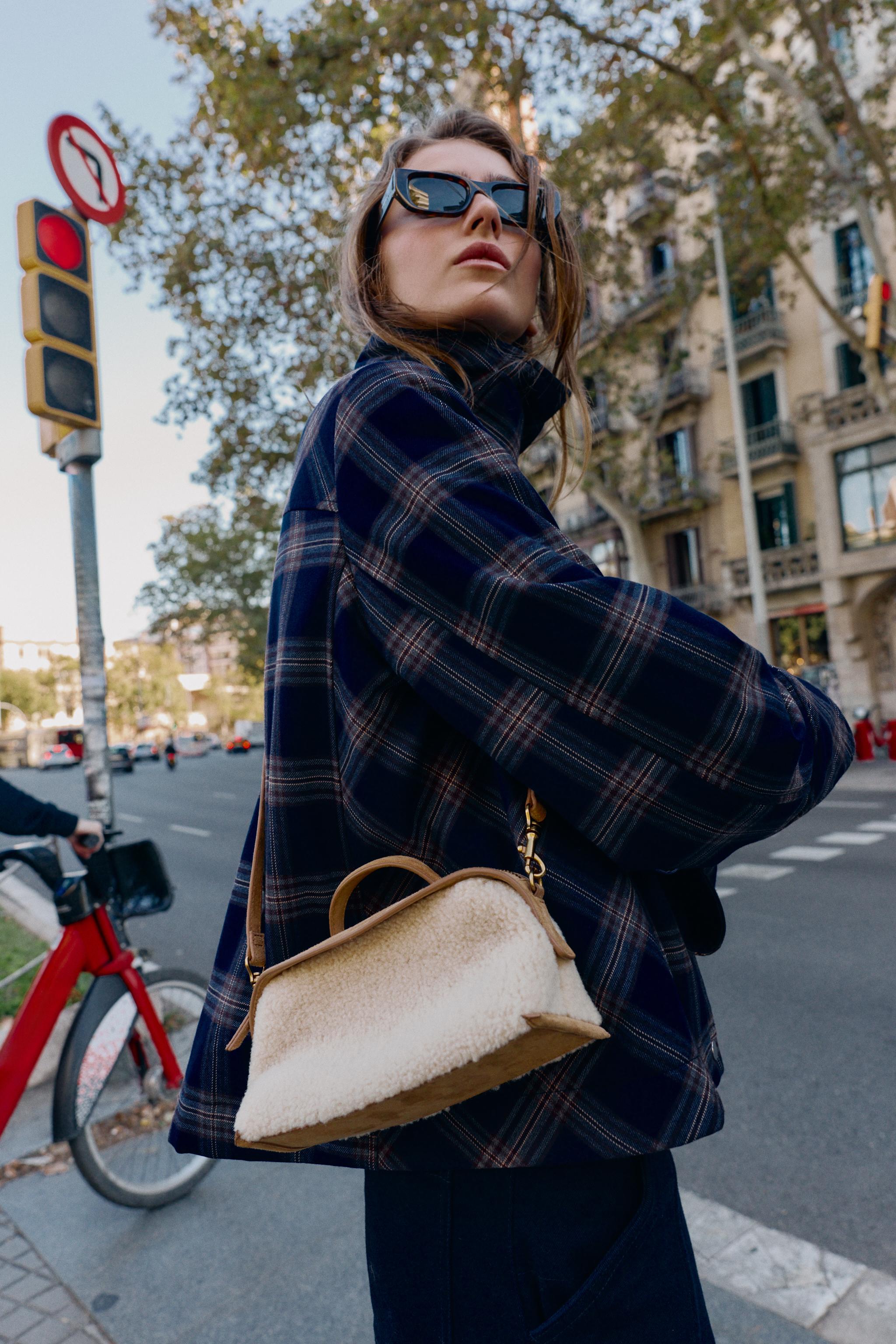 LONG FAUX SHEARLING BAG - Beige | ZARA United States