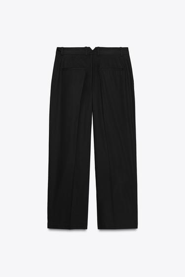 PANTALON À PINCES POPELINE - Noir de Zara - Image 7