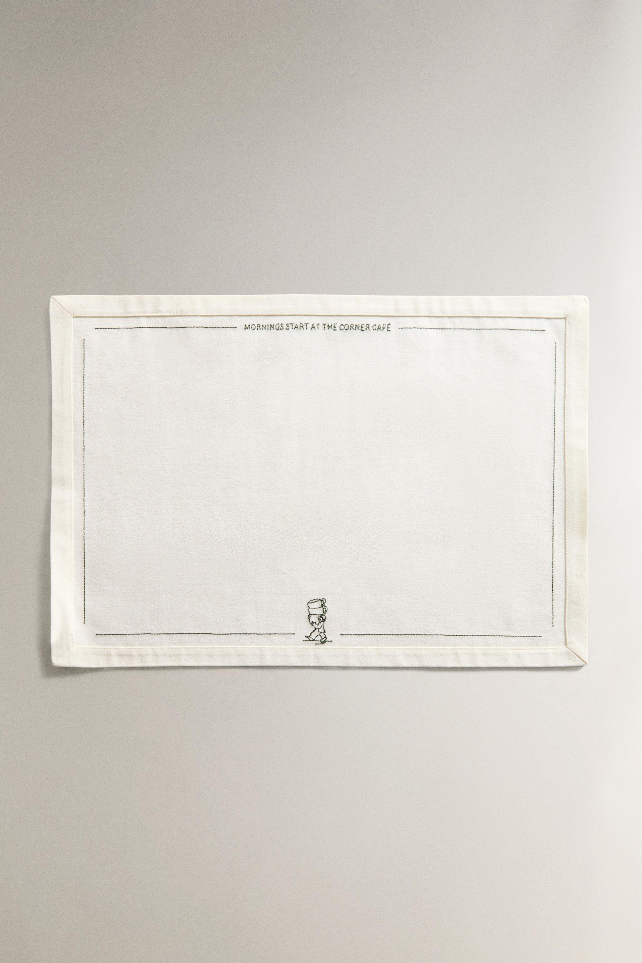 SET DE TABLE INDIVIDUEL COTON SERVEUR CAFÉ