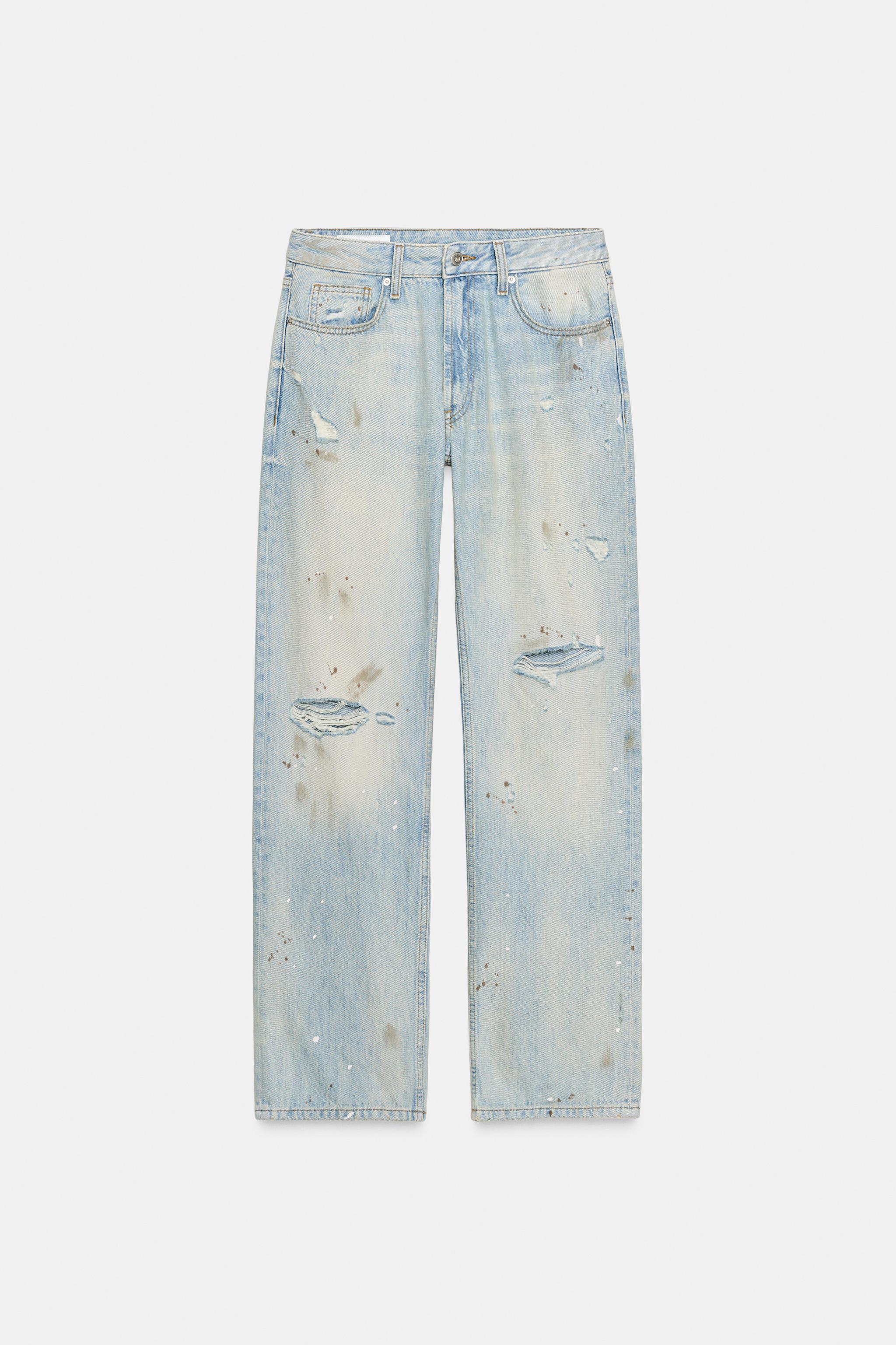 TRF MID-RISE CROPPED STRAIGHT LEG JEANS - Light blue | ZARA