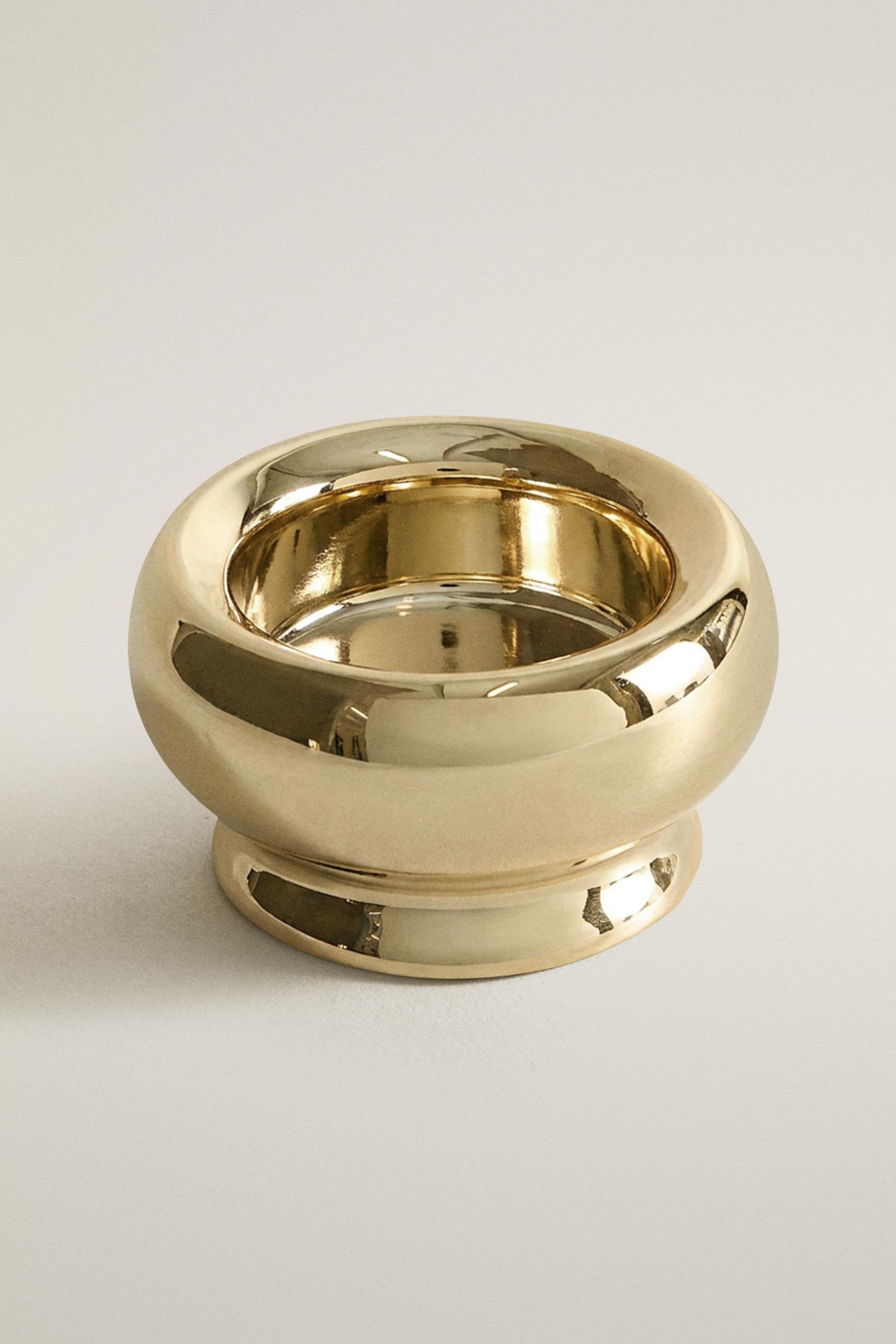 Christmas Gold Ceramic Candle Holder
