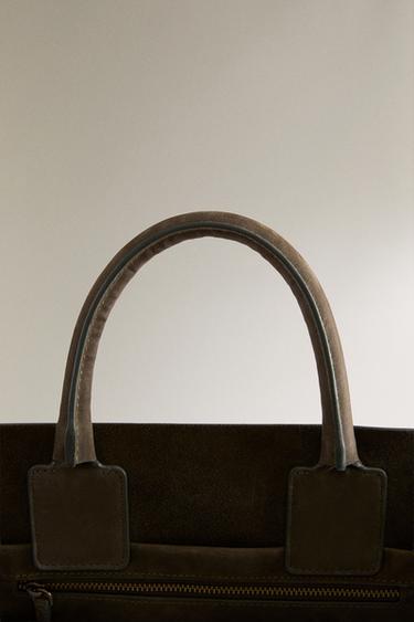 NUBUCK LEATHER MINI TOTE BAG - Green by Zara - Image 4