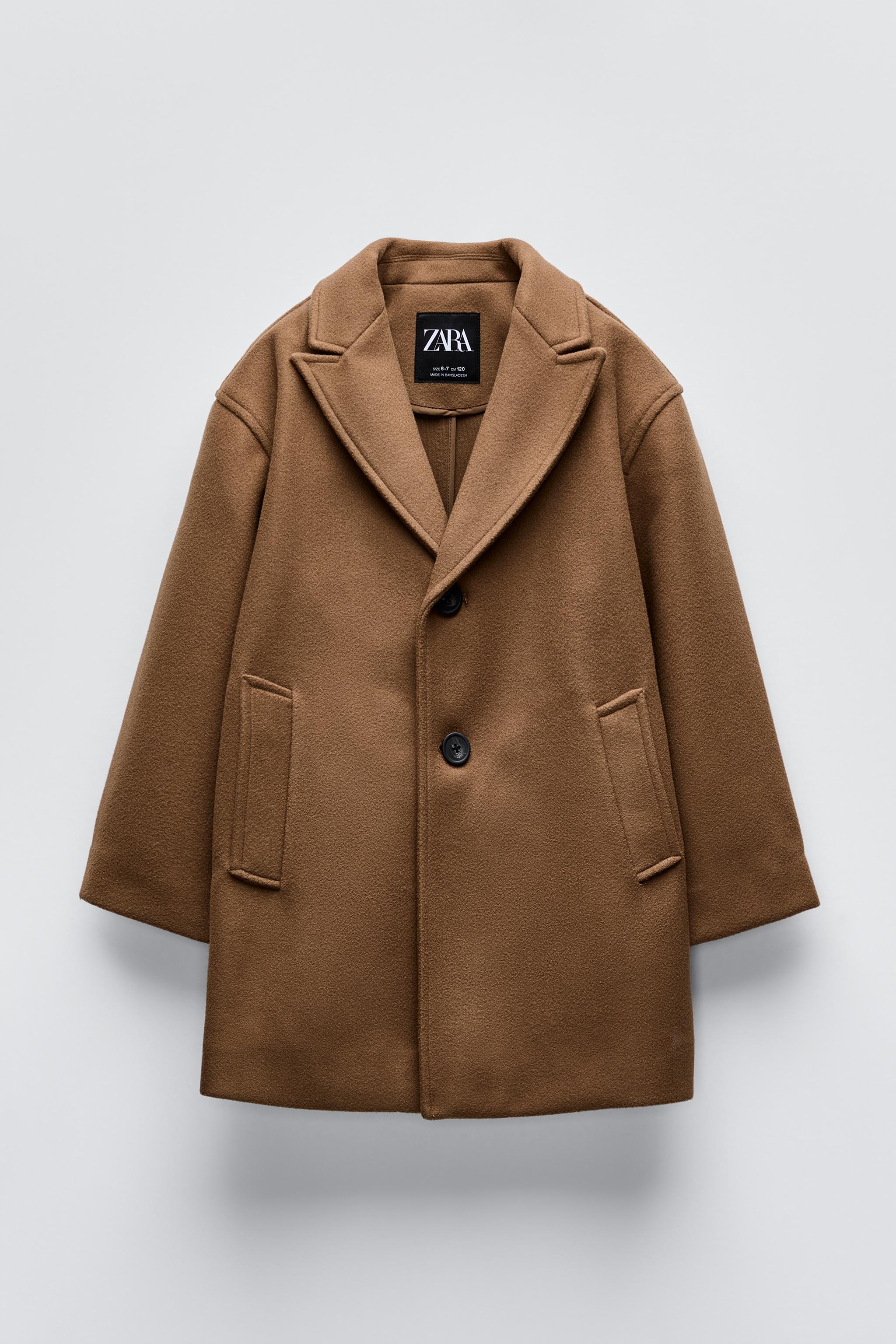 Camel overcoat zara online