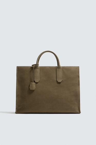 BANDOLERA PIEL - Gris Topo de Zara