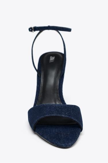 HIGH-HEELED DENIM SANDALS - Blue by Zara - Image 4