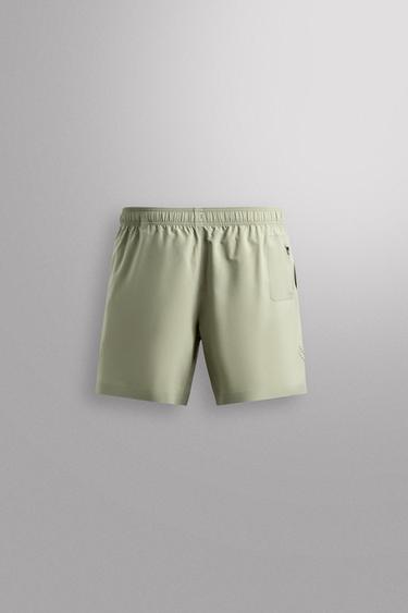 LIGHTWEIGHT PERFORATED SHORTS - Grey green by Zara - Image 7