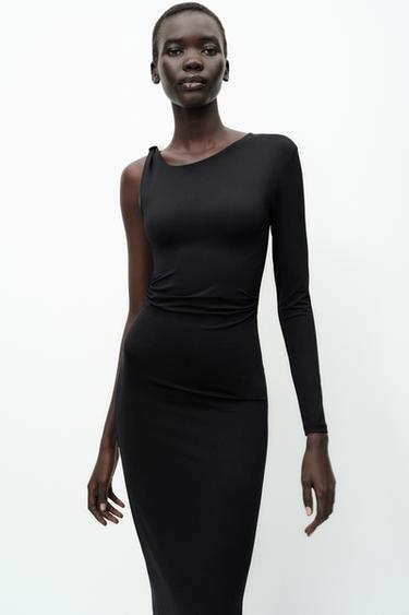 VESTIDO APLIQUE METÁLICO - Negro de Zara