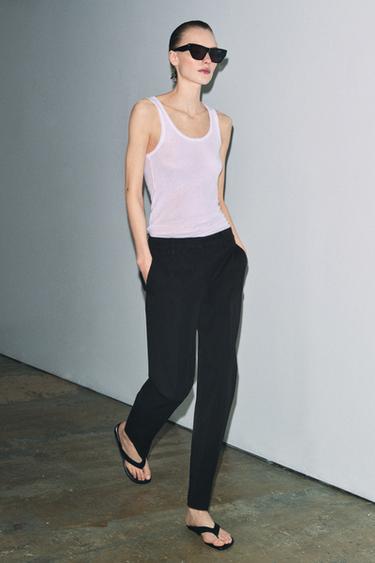 ZW COLLECTION STRAIGHT CHINO TROUSERS - Black by Zara