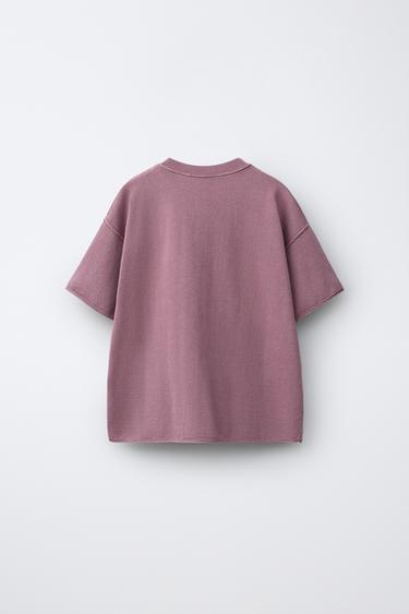 FADED-EFFECT KNIT T-SHIRT - Pale pink by Zara - Image 1