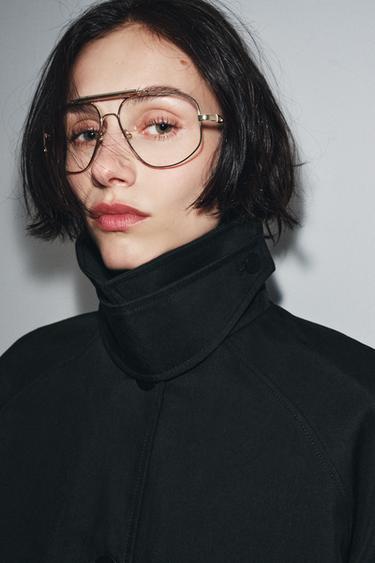 טרנץ' ארוך כפתורים ZW COLLECTION LIMITED EDITION - כחול של Zara