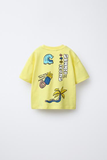 T-SHIRT IMPRIMÉ - Jaune de Zara - Image 1
