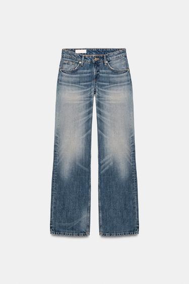 TRF LOW-RISE WIDE-LEG JEANS - Mid-blue by Zara
