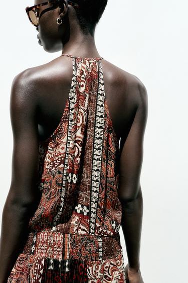 METALLIC THREAD PRINTED DRESS - Multicoloured by Zara - Image 3