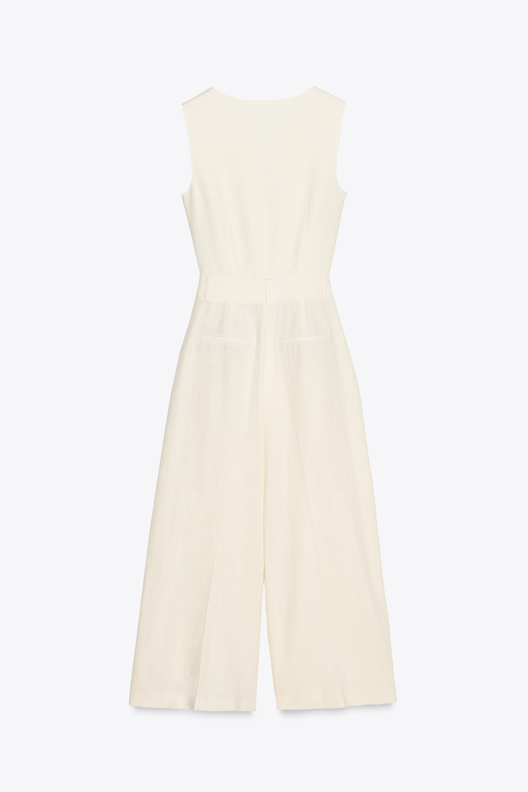ZARA リネンロングジレジャンプスーツ 3344/709 リネンロングジレジャンプスーツ - エクリュ | ZARA Japan / 日本