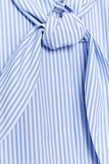 ZW COLLECTION STRIPED SHIRT WITH TIES - Blue/White by Zara - Image 6