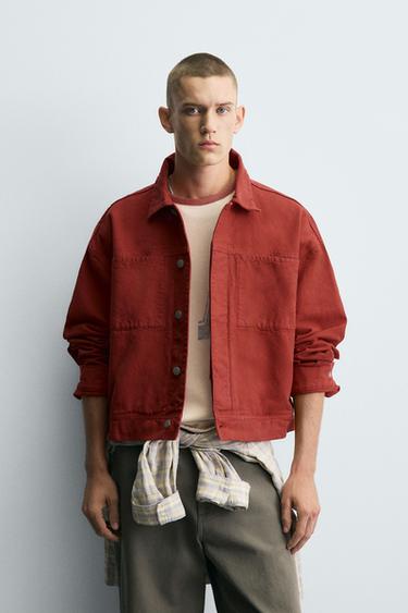 CROPPED FIT JACKET - Red by Zara - Image 1