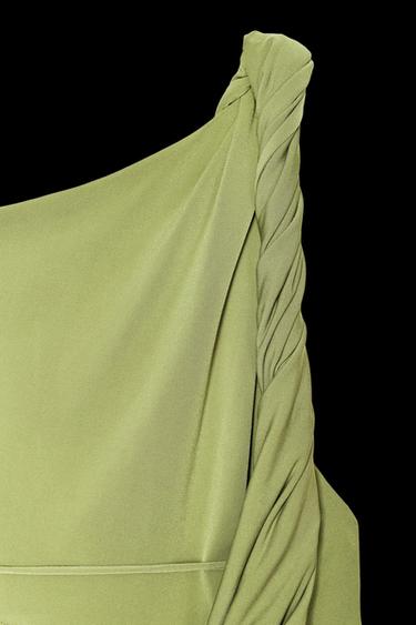 ASYMMETRISCHES DRAPIERTES TOP - Grün von Zara