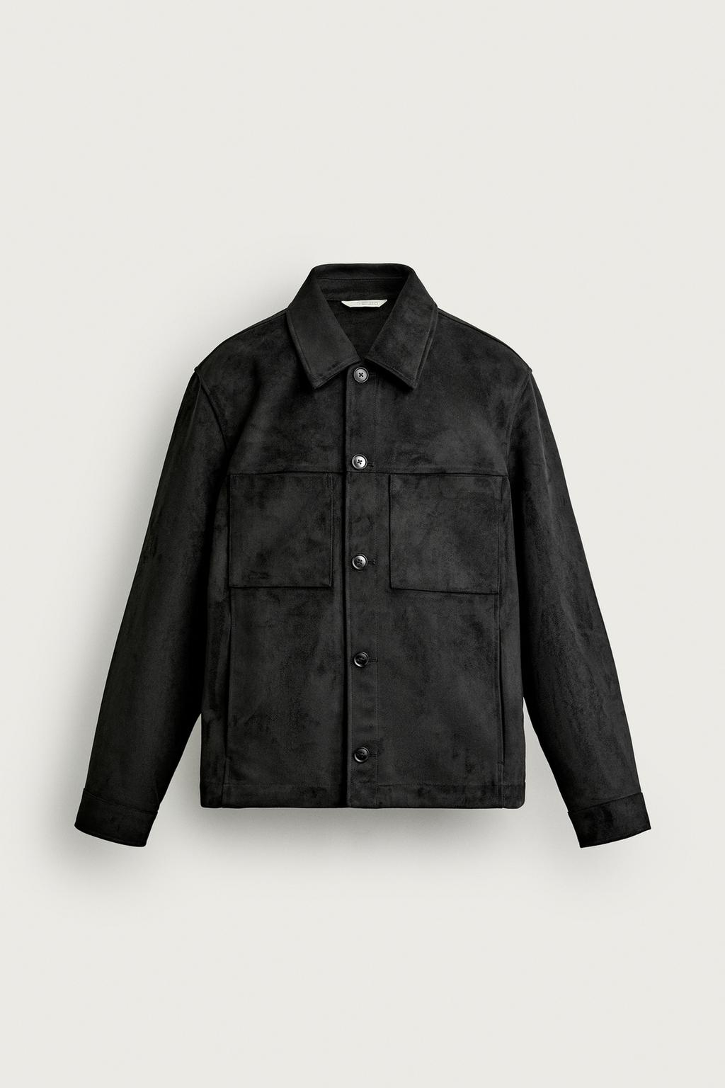 REGULAR FIT FAUX SUEDE OVERSHIRT