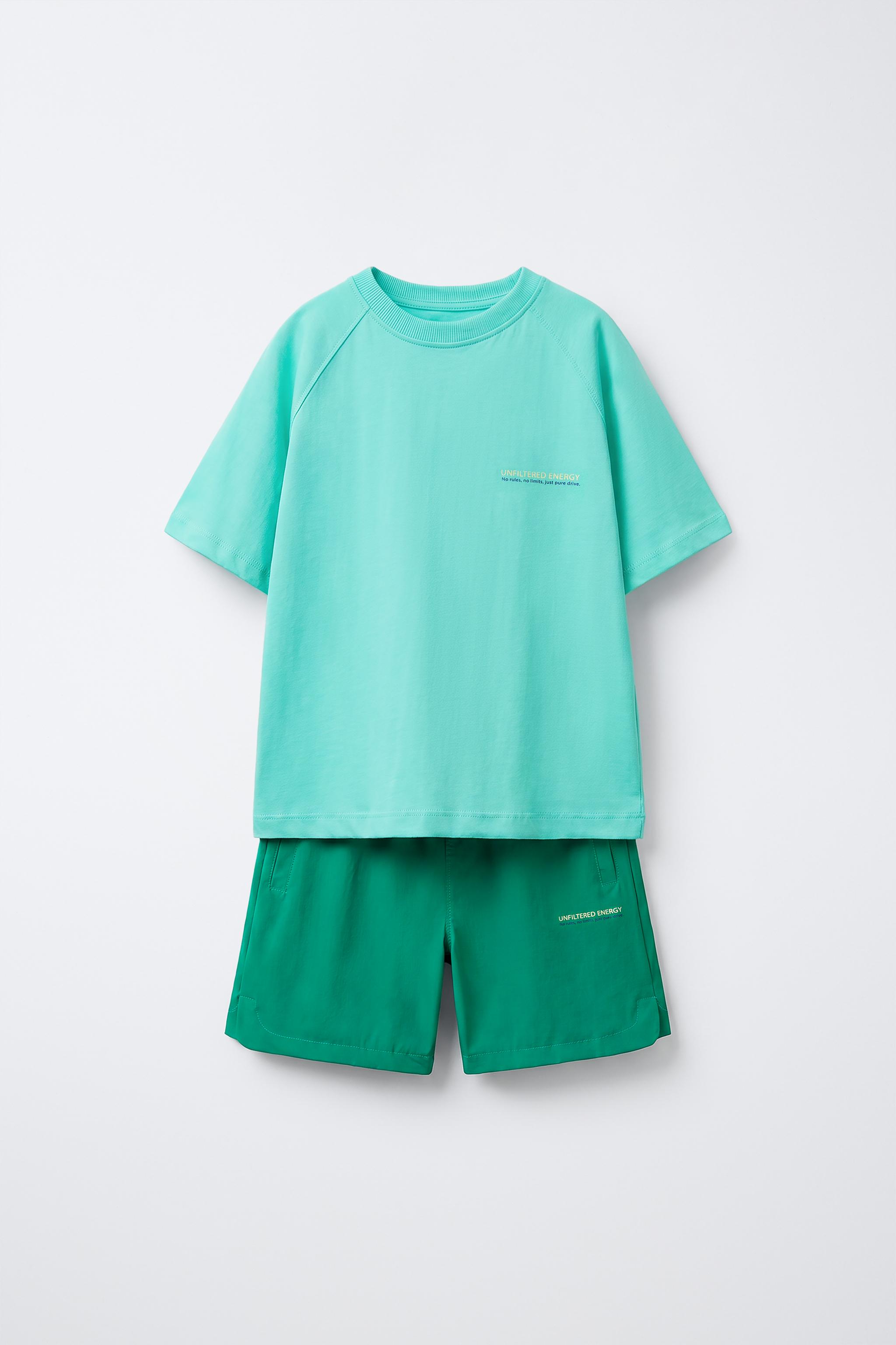 Детские шорты Zara T-SHIRT AND TECHNICAL BERMUDA SET