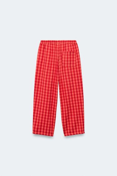PANTALON BAGGY À CARREAUX VICHY ÉDITION LIMITÉE (2-14 ANS) - Imprimée de Zara - Image 1