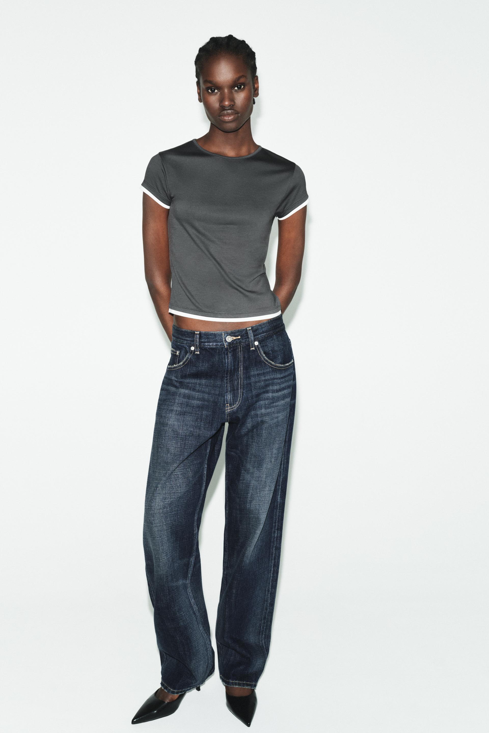 Zara CONTRAST PIPING T-SHIRT