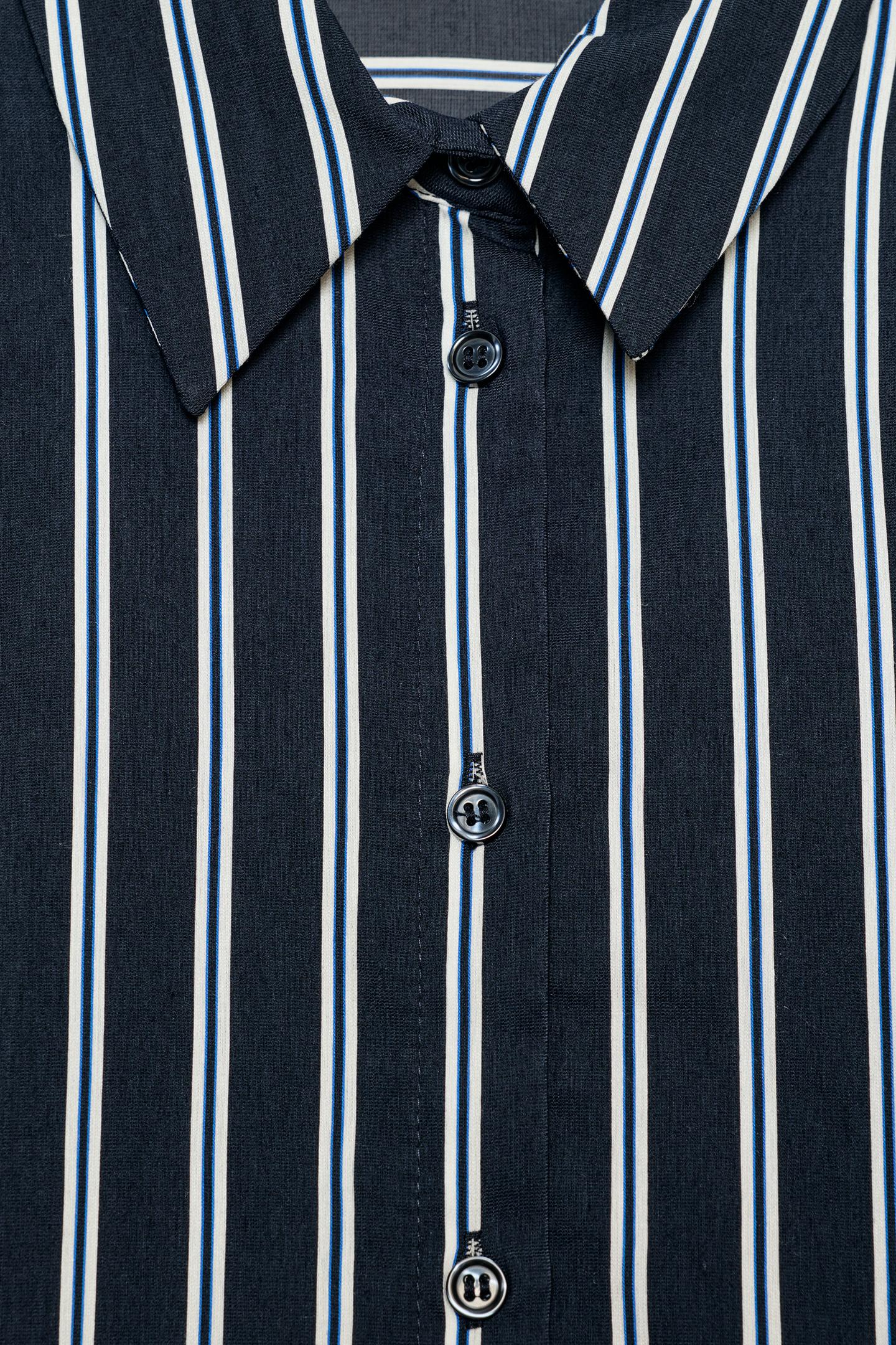 Рубашка Zara Striped, цвет: Синий — фото 8