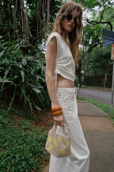 ЛИМОНДЫ МИНИ СӨМКЕ - Сары Zara компаниясынан