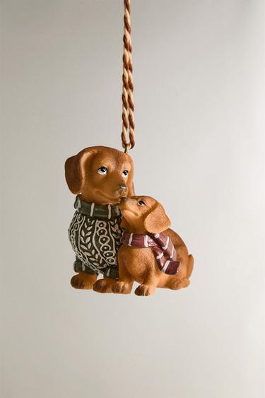 PAAR HONDEN KERSTBOOMHANGER - Bruin van Zara - Afbeelding 0