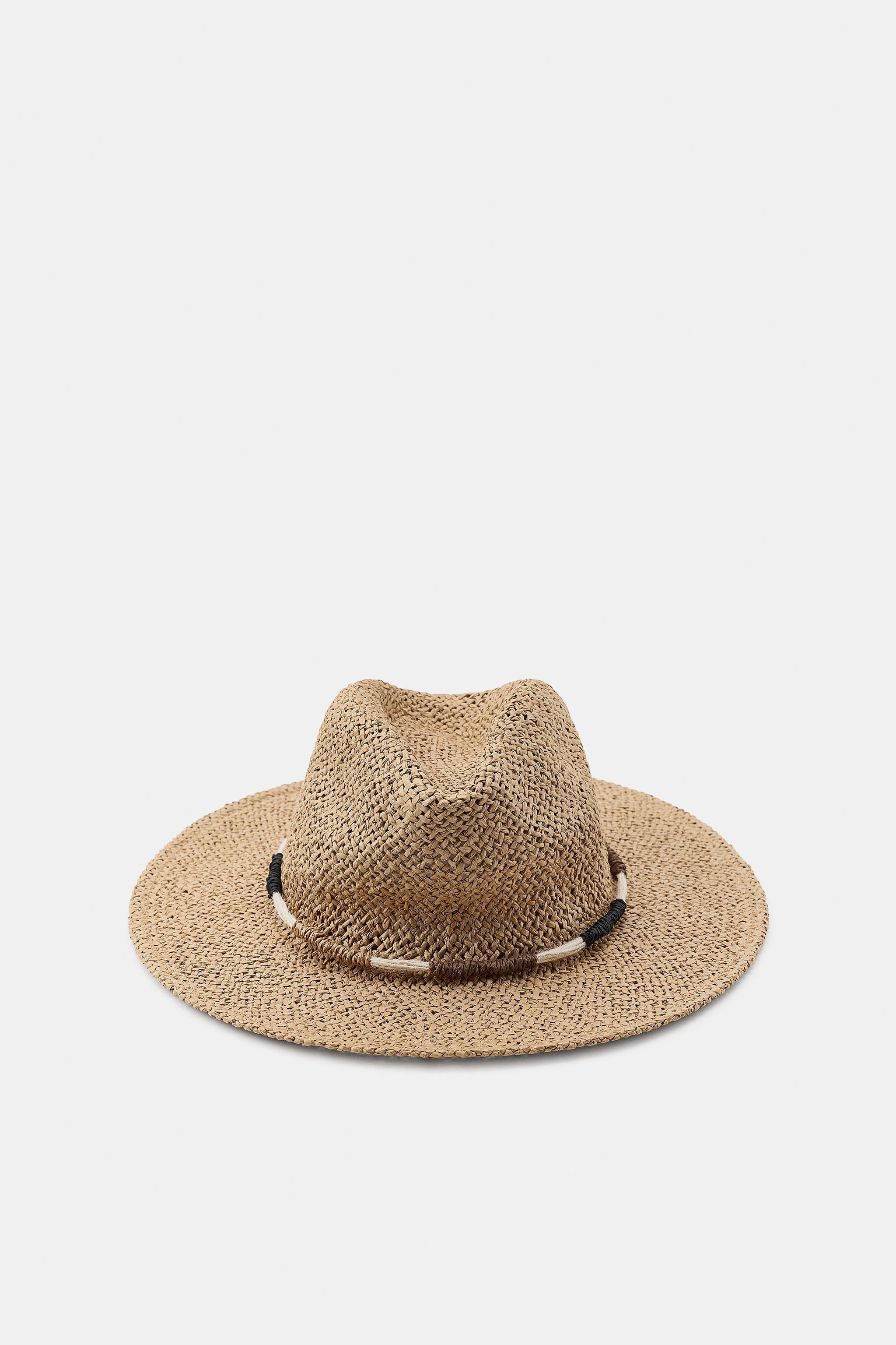 Женские головные уборы Zara WOVEN PAPER HAT WITH CORD — фото 3
