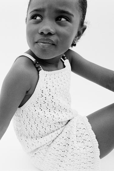 BEADED KNITTED BERMUDA SHORTS - Ecru by Zara