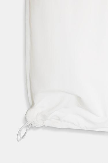 PANTALON EN NYLON À TAILLE SUPERPOSÉE - Blanc de Zara - Image 9