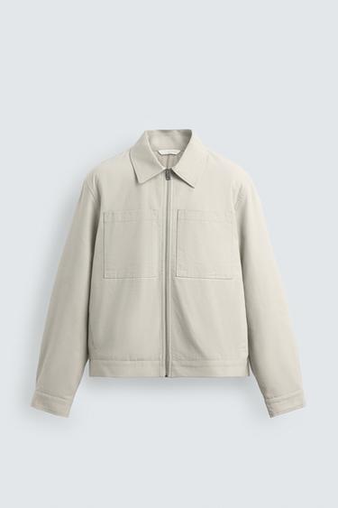 SOBRECAMISA EMBUATADA AMB BUTXAQUES - Beix de Zara