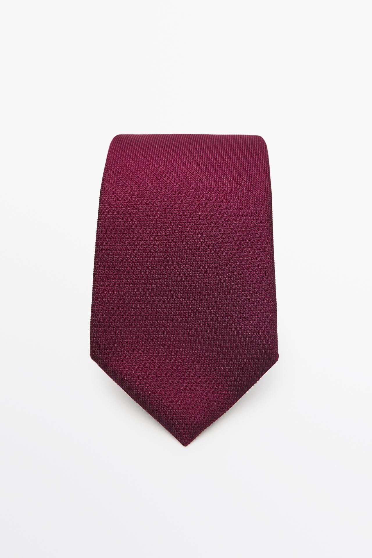 100% silk textured tie — Maroon