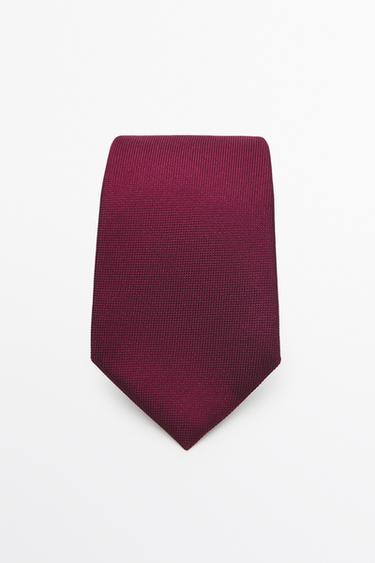 100% silk textured tie — Maroon 1
