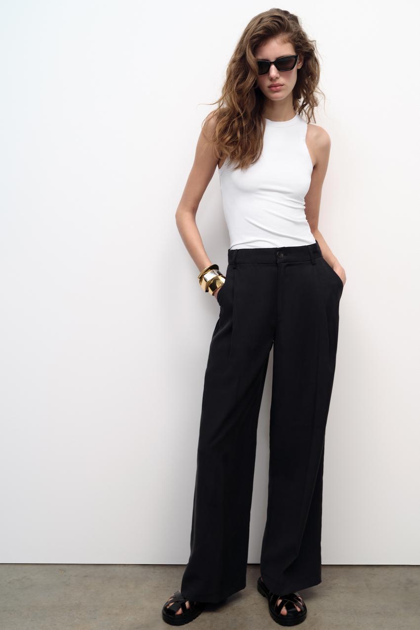 LOOSE-FITTING DARTED TROUSERS - Black