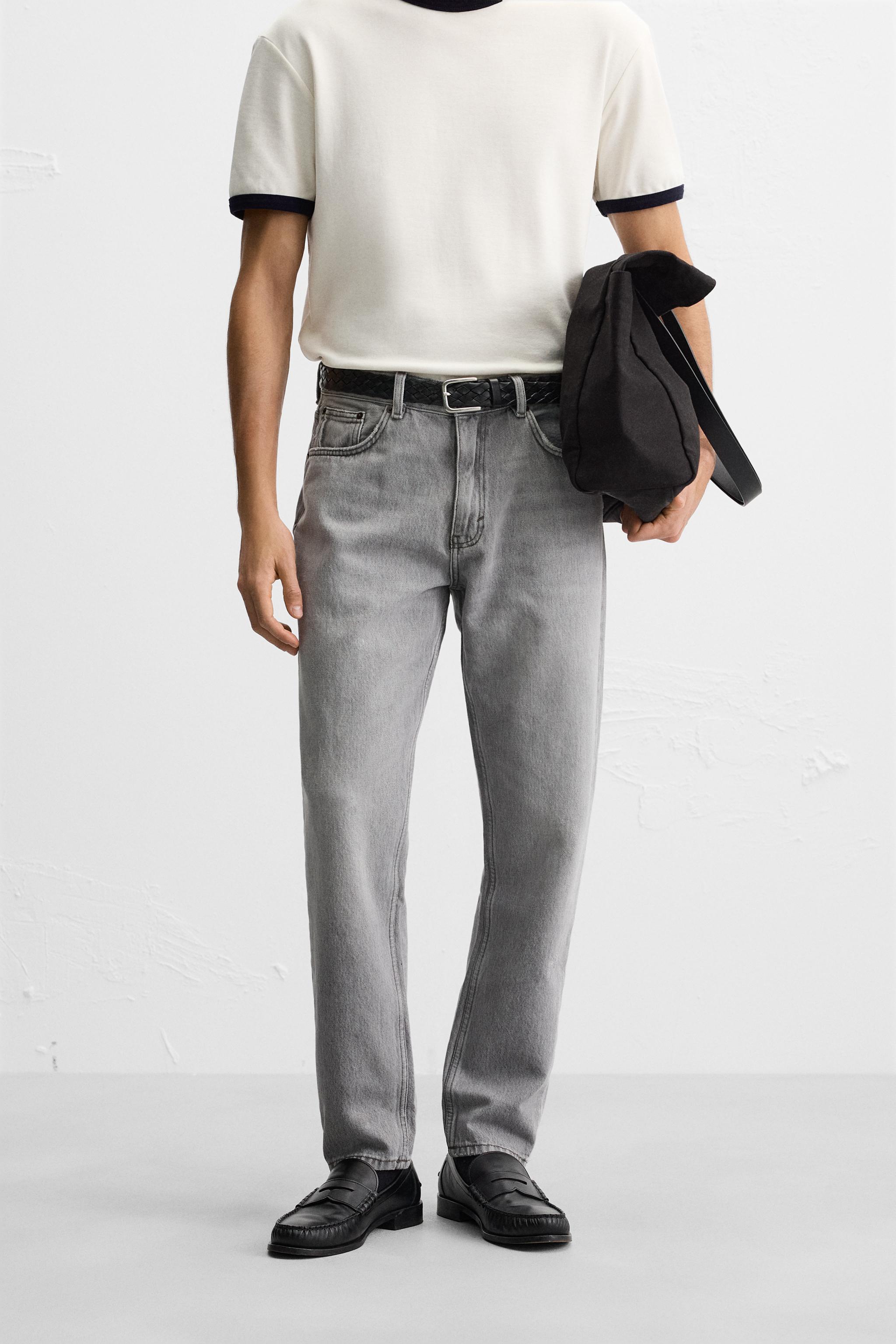 SLIM FIT TAPERED JEANS Blue ZARA South Africa