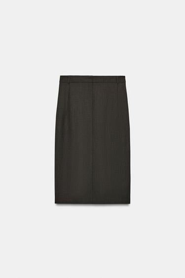 ZW COLLECTION STRAIGHT MIDI SKIRT - Brown by Zara - Image 5