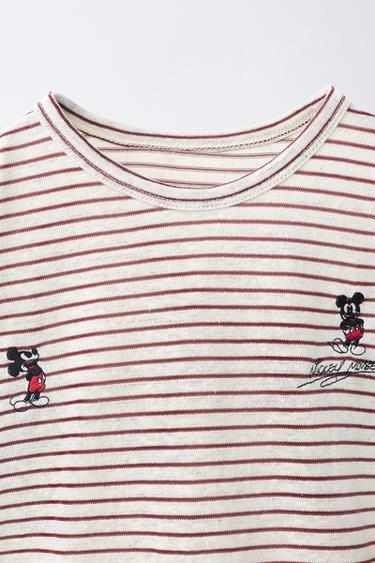 T-SHIRT À RAYURES ET BRODERIES MICKEY MOUSE © DISNEY - Écru de Zara - Image 2
