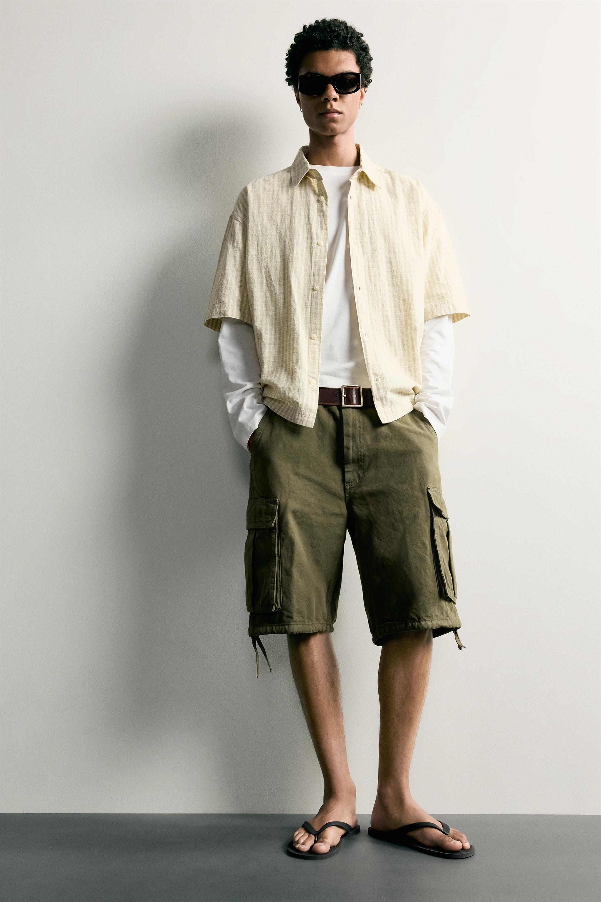 RELAXED FIT CARGO BERMUDA SHORTS