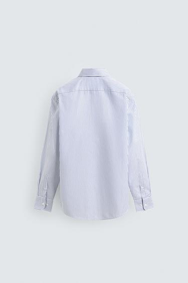 EASY CARE TEXTURED SHIRT - White / Navy by Zara - Image 6
