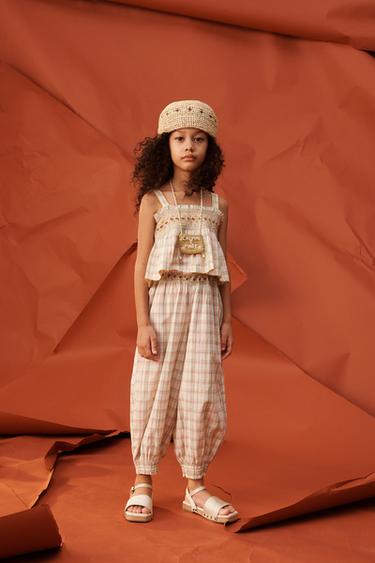 Zara LIMITED EDITION PLAID AND EMBROIDERED FLORAL BLOOMERS - Multicolored