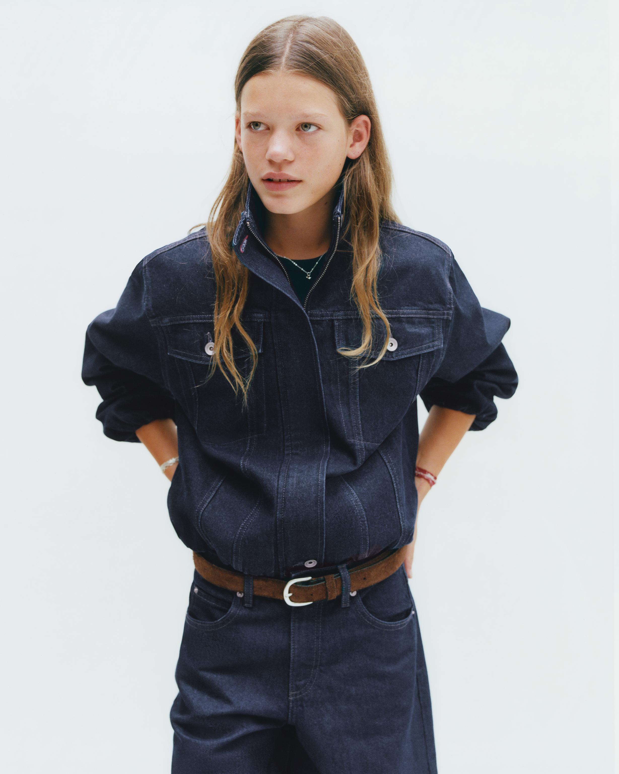BALLOON DENIM JACKET — Blue