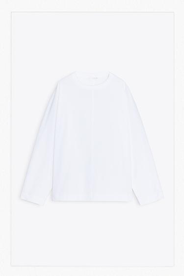 COTTON T-SHIRT WITH LABEL - White by Zara