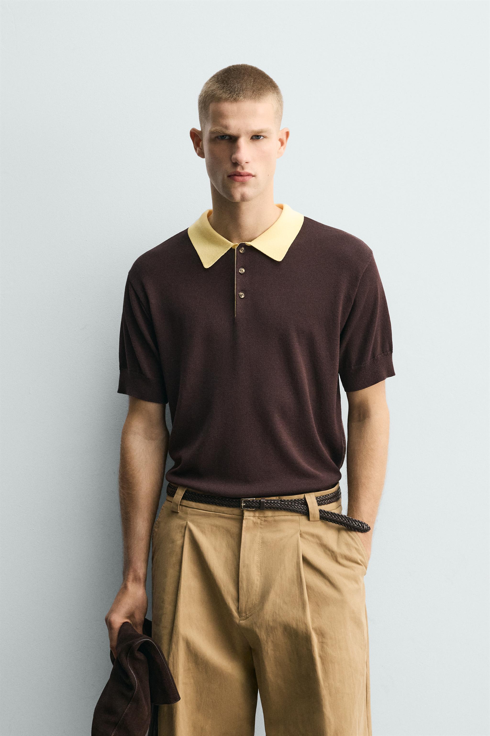 CONTRAST RELAXED FIT KNIT POLO