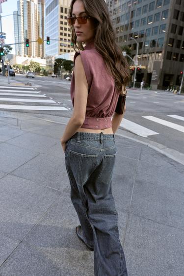 FAUX SUEDE BUCKLE TOP - MARSALA by Zara - Image 4