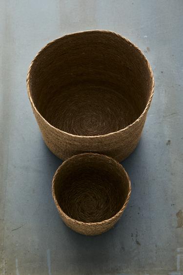 PANIER CYLINDRIQUE EN JONC DE MER - Beige clair de Zara - Image 4